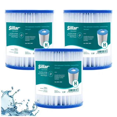 Immagine prodotto di Sillar, 3 pezzi: filtri di ricambio per piscine Intex – Tipo H 29007, cartuccia per pompa 28601 28602