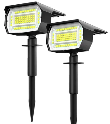 2 Solarleuchten Außen kaltweiß LED wasserdicht