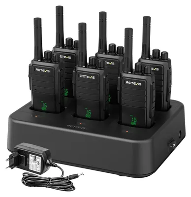 Produktbild von Funksprechgerät-Set – Verstecktes Display, wasserdicht – 16 Kanäle – 7,4 Volt – Schwarz