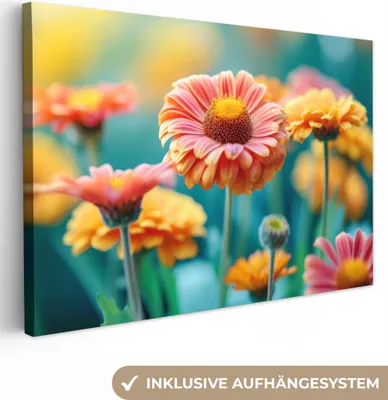 Obrázek produktu pro OneMillionCanvasses® - Plátno - Květiny - Barevné - Příroda - Gerbera, nástěnná malba, nástěnné dekorace obrázky do obývacího pokoje, 120x80cm