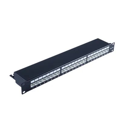 Produktbild von cat 6A 19" 1HE-Patchpanel, 500 MHz schwarz 24 Port