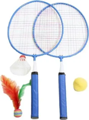 Produktbild von Badminton Set für Kinder - 2 Schläger mit Bällen & Federball - Federballspiel für Draußen