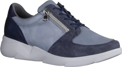 Produktbild von Waldläufer K-Funky 668K02-402 Orthotritt Damenschnürer, Leder/Textil,Jeans - Damenschuhe Bequeme Schnürschuhe, Blau, leder/textil (order miamistretch bronx p.)