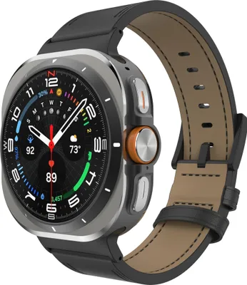 Produktbild von Cazy Uhrenarmband geeignet für Samsung Galaxy Watch Band (Timeless Leather) – Smartwatch-Armbänder – Universelles Armband geeignet für Samsung Galaxy Watch Ultra (2024 / 2025) - Schwarz