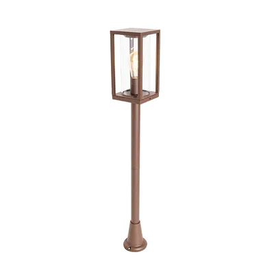 Produktbild von QAZQA - Industrie I Vintage I Industrie I Vintage I Außenlaterne Rostbraun 100 cm IP44 - Charlois I Außenbeleuchtung - Aluminium Länglich I Rechteckig - LED geeignet E27