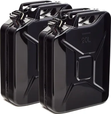 Produktbild von Oxid7® by BW Kraftstoffkanister Metall Benzinkanister 2x 20 Liter - Schwarz RAL 9005 - UN-Zulassung - Hergestellt in Europa