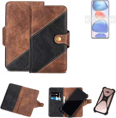 Produktbild von K-S-Trade Handyhülle Schutzhülle Bookstyle Case kompatibel mit Xiaomi Redmi Note 11 Pro+ Klapphülle Cover Hülle Schutztasche 1x