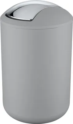 Produktbild von WENKO Schwingdeckel Eimer Brasil grau 6,5 L Müll Kosmetik Abfall Bad WC Küche