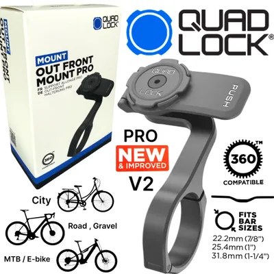 Produktbild von QUAD LOCK Fahrrad Fronthalterung PRO V2 Alu für Handy / Smartphone