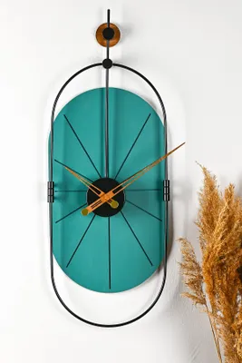 Produktbild von Wallity, Sntr - Green, Wanduhr, Grün, 50 % METALL / 50 % MDF, 77 x 29 cm
