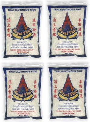 Produktbild von [ 4x 1kg ] ROYAL THAI Klebreis / Klebe Reis / Klebereis / Glutinous Rice THAILAND