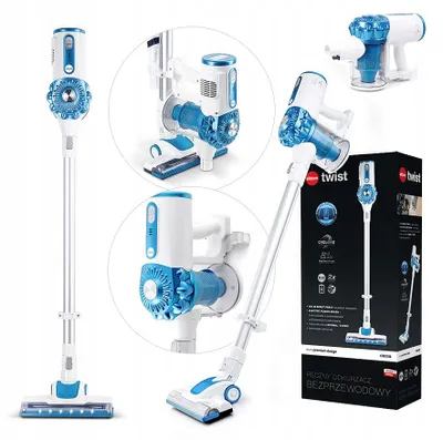 Zdjęcie produktu dla Odkurzacz bezprzewodowy Twist, 130 W, cyklonowy, filtr HEPA, pojemność 0,5 l, czas pracy 30 minut, wielofunkcyjny