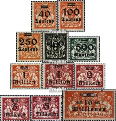 Produktbild von Briefmarken Danzig 1923 Mi 158-168 (kompl.Ausg.) mit Falz Aushilfsausgabe