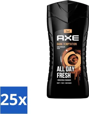 Immagine prodotto di Axe - Gel doccia 3-in-1 - Dark Temptation - Cioccolato fondente - 250 ml - Confezione - 25 pezzi