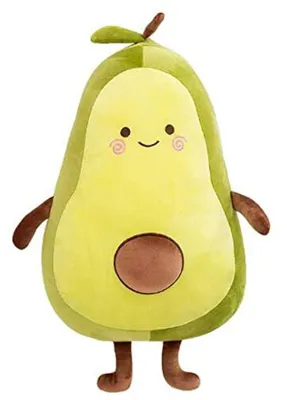 Plüsch-Avocado-Kissen, rund, 45 cm, weich, Dekokissen