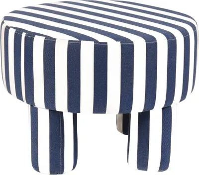Produktbild von HOMLA CHIARO Pouffe Blau Weiß 50x50x37 cm