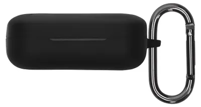 Produktbild von kwmobile Schutzhülle für Realme Buds Air 7 Hülle - TPU Silikon Case für Kopfhörer Ladecase - stoßfestes Cover mit Karabiner - Schwarz