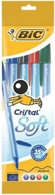 Produktbild von BIC 982862, Clip, Stick-Kugelschreiber, Nachfüllbar, Schwarz, Blau, Grün, Rot, 4 Stück(e), Medium