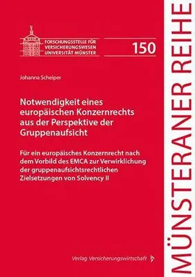 Obrázok produktu pre Notwendigkeit eines europäischen Konzernrechts aus der Perspektive der Gruppenaufsicht