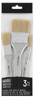 Productafbeelding van Liquitex Basics 3699368 Borstelset van varkensharen, 3 platte kwasten voor acrylverf