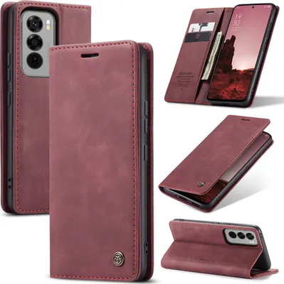 Obrázek produktu pro Pouzdro pro Oppo Reno12, RetroPolyuretanKožené Pouzdro s Funkcí Stojánku červené