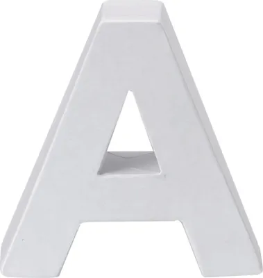 Produktbild von Papp Buchstabe A weiss 10 x 3,5cm
