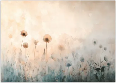 Produktbild von Vlies fototapete Wiesenblumen 250x175 cm Feeby Beige inkl. Kleber einfache Montage
