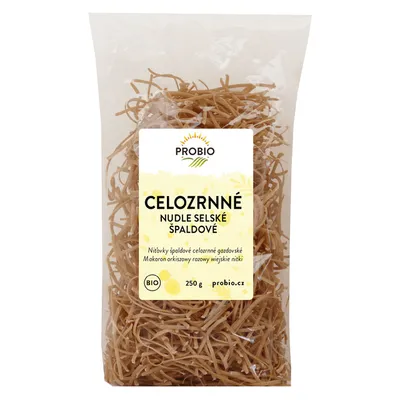 Obrázek produktu pro Nudle špaldové celozrnné selské BIO 250 g PROBIO