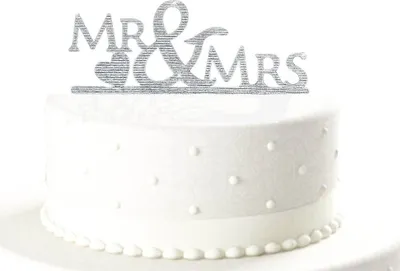 Produktbild von Oblique Unique Hochzeitstorten Topper Mr & Mrs Kuchendeckel Hochzeit - silber