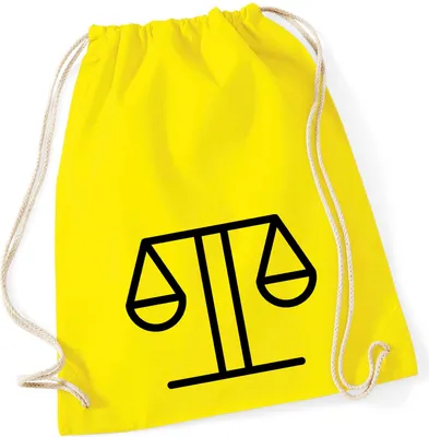 Produktbild von Huuraa Turnbeutel Waage Sternzeichen Symbol 12 Liter Yellow Baumwolle Rucksack Geschenkidee