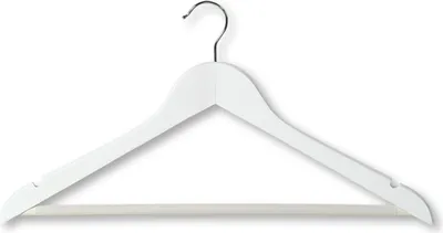 Zdjęcie produktu dla KESPER Wieszaki drewniane, 6 szt., białe, drewno lotosowe, 44 cm