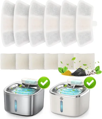 Produktbild von Oneisall 6pcs Ersatzfilter für 3,5L Edelstahl Katzenbrunnen
