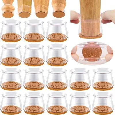 Produktbild von Famanu Stuhlbeinschutz Extra Groß - 24 Stück, Silikon für Holzböden