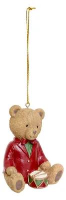 Produktbild von Tannenzapfen-Anhänger mit Teddybär, Spielzeug aus Kunstharz, 8 cm