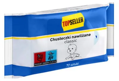 Obrázok produktu pre Chusteczki nawilżane Classic dla dzieci i niemowląt 72 sztuki