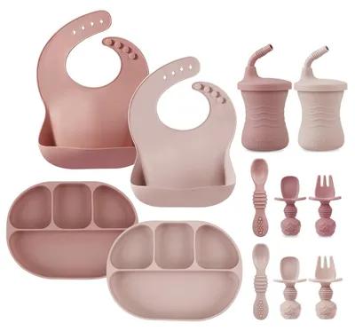 Image de Solidchoice - Ensemble de 12 pièces en silicone pour l'alimentation des bébés et des jeunes enfants