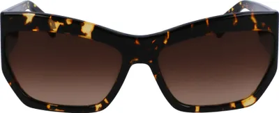 Produktbild von Damen-Sonnenbrille Braun: Rechteckige Gläser & Acetat-Gestell