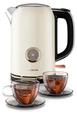 Produktbild von Klarstein Victoria Wasserkocher 1,7 L – Retro-Wasserkocher 2200 W, Vintage-Design, herausnehmbarer Kalkfilter, 360-Grad-Basis, automatische Abschaltung