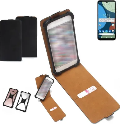 Produktbild von K-S-Trade Handyhülle Schutzhülle kompatibel mit Fairphone 4 Hülle Case Cover Flip Style Bumper schwarz 1x