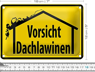 Produktbild von Blechschild Warnschild 18x12cm Vorsicht Dachlawinen