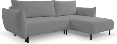 Produktbild von DomoHome ADEL Ecksofa mit Schlaffunktion und Bettkasten – L-Form, Flexibel Stellbar, Layout rechts, Metallfüße, 145x212cm Liegefläche, Größe: 257x90x171cm, Farbe: HELLGRAU