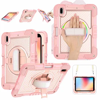 Produktbild von Für Apple iPad 11. Gen A16 2025 / 10.9 2022 360 Grad Rosa Schock Tablet Tasche Hülle Etuis