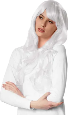 Produktbild von Perücke Lange Haare Locken - weiß