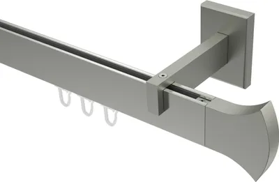 Produktbild von Interdeco Innenlaufstange / Gardinenstange mit Innenlauf Edelstahl-Optik, Typ Smartline Conex (Rundung), 14x35 mm 1-läufig, 200 cm