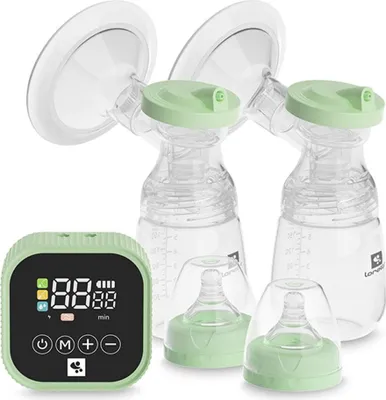 Image de Tire-lait électrique double Lorelli Eva Capacité 180 ml Câble USB Minuterie Vert