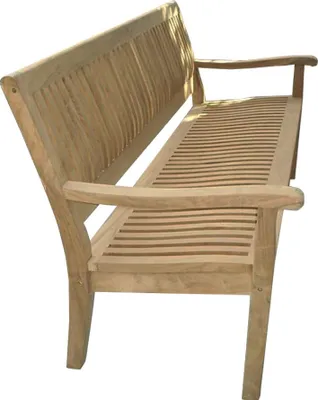 Produktbild von Gartenbank 120cm Teak Kingsbury Teakholz mit Armlehne Sitzbank Holzbank Bank