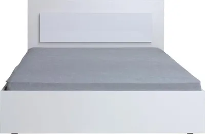 Obrázek produktu pro Manželská postel 160x200 CAJICA - alpská bílá / lesklá bílá + LED osvětlení