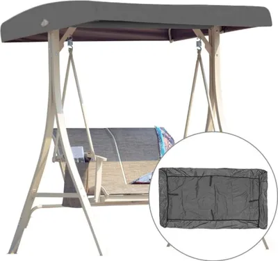 Produktbild von FeelGlad Schaukeldach, Grau, 120 x 191 cm, 210D Oxford-Tuch, Sonnenschutz, abnehmbar und waschbar, einfache werkzeuglose Montage