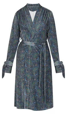 Zdjęcie produktu dla Kimono damskie Gaya – niebieskie z wielo kolorowymi wzorami, rozmiar XL