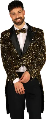 Produktbild von Frack Broadway Pailletten gold schwarz Herren, Groesse:S